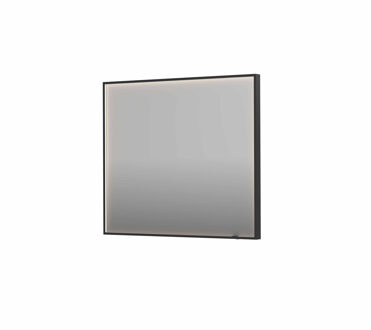 Ink Spiegel INK SP19 90x4x80 cm incl. direct LED-Verlichting Rondom en Spiegelverwarming Geborsteld Metal Black Gunmetal