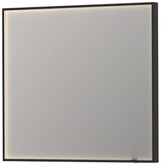 Ink Spiegel INK SP19 Rechthoek In Stalen Kader Met Indirecte Colour Changing LED Verlichting 100 x 4 x 80 cm Mat Zwart