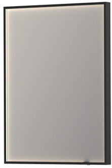 Ink Spiegel INK SP19 Rechthoek In Stalen Kader Met Indirecte Colour Changing LED Verlichting 60 x 4 x 80 cm Mat Zwart