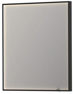 Ink Spiegel INK SP19 Rechthoek In Stalen Kader Met Indirecte Colour Changing LED Verlichting 70 x 4 x 80 cm Mat Zwart