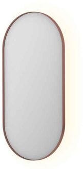 Ink Spiegel INK SP21 Ovaal In Stalen Kader 50 x 4 x 100 cm Met Color Changing LED Verlichting Geborsteld Koper