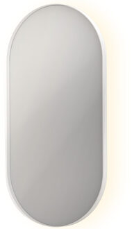 Ink Spiegel INK SP21 Ovaal In Stalen Kader 50 x 4 x 100 cm Met Color Changing LED Verlichting Mat Wit Mat wit