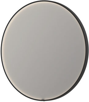 Ink Spiegel INK SP24 100x4x100 cm incl. direct LED-Verlichting Rondom en Spiegelverwarming Mat Zwart