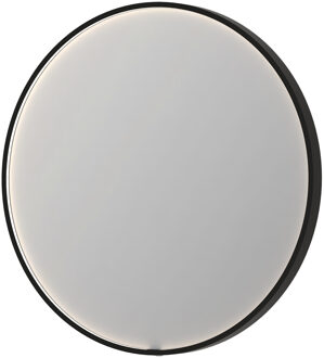 Ink Spiegel INK SP24 80x4x80 cm incl. direct LED-Verlichting Rondom en Spiegelverwarming Geborsteld Metal Black Gunmetal