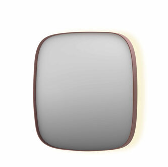 Ink Spiegel INK SP30 100x4x100 cm incl. Indirect LED-Verlichting Rondom en Spiegelverwarming Geborsteld Koper