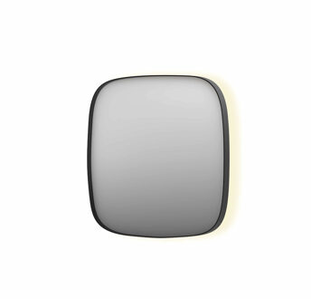 Ink Spiegel INK SP30 100x4x100 cm incl. Indirect LED-Verlichting Rondom en Spiegelverwarming Geborsteld Metal Black Gunmetal