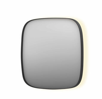 Ink Spiegel INK SP30 100x4x100 cm incl. Indirect LED-Verlichting Rondom en Spiegelverwarming Mat Zwart