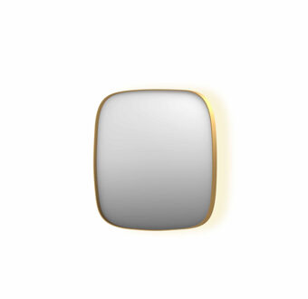 Ink Spiegel INK SP30 40x4x40 cm incl. Indirect LED-Verlichting Rondom en Spiegelverwarming Geborsteld Mat Goud