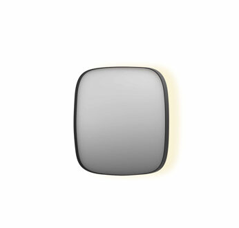 Ink Spiegel INK SP30 40x4x40 cm incl. Indirect LED-Verlichting Rondom en Spiegelverwarming Geborsteld Metal Black Gunmetal