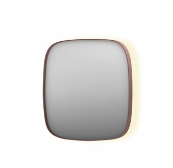 Ink Spiegel INK SP30 60x4x60 cm incl. Indirect LED-Verlichting Rondom en Spiegelverwarming Geborsteld Koper