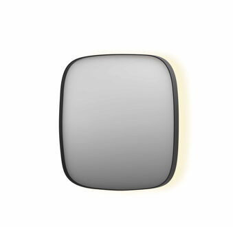 Ink Spiegel INK SP30 60x4x60 cm incl. Indirect LED-Verlichting Rondom en Spiegelverwarming Geborsteld Metal Black Gunmetal