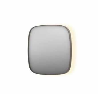 Ink Spiegel INK SP30 60x4x60 cm incl. Indirect LED-Verlichting Rondom en Spiegelverwarming Geborsteld RVS