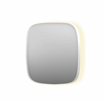 Ink Spiegel INK SP30 80x4x80 cm incl. Indirect LED-Verlichting Rondom en Spiegelverwarming Mat Wit