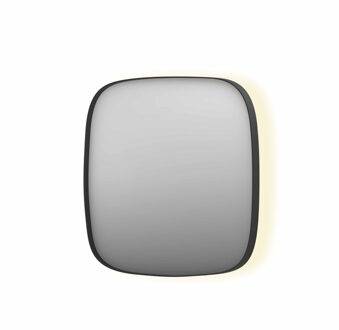 Ink Spiegel INK SP30 80x4x80 cm incl. Indirect LED-Verlichting Rondom en Spiegelverwarming Mat Zwart