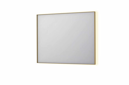 Ink Spiegel INK SP32 100x4x80 cm Incl. Indirect LED-Verlichting Rondom en Spiegelverwarming Geborsteld Mat Goud Geborsteld Mat Goud PVD
