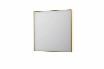 Ink Spiegel INK SP32 80x4x80 cm Incl. Indirect LED-Verlichting Rondom en Spiegelverwarming Geborsteld Mat Goud Geborsteld Mat Goud PVD