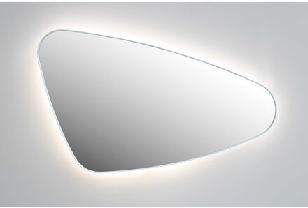 Ink Spiegel Organisch INK SP23 100x60 cm Met Verlichting en Spiegelverwarming Rechts Geborsteld RVS Ink