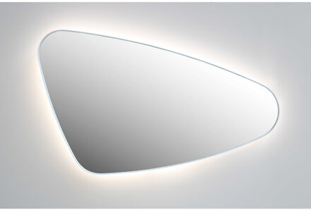 Ink Spiegel Organisch INK SP23 80x50 cm Met Verlichting en Spiegelverwarming Rechts Geborsteld RVS