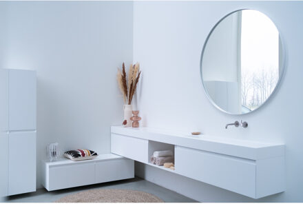 Ink Spiegel Rond Mat Wit Aluminium Kader 60 x 3,5 cm