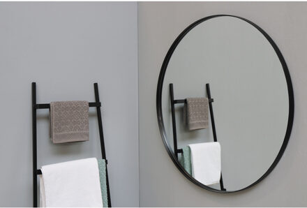 Ink Spiegel Rond Mat Zwart Aluminium Kader 80 x 3,5 cm