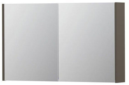 Ink SPK1 Spiegelkast - 100x14x60cm - 2 deuren - dubbelzijdige Spiegel - schakelaar en stopcontact - MDF lak taupe mat 1110654