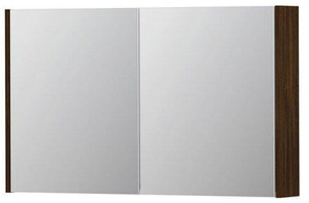 Ink SPK1 Spiegelkast - 100x14x60cm - 2 deuren - dubbelzijdige Spiegel - schakelaar en stopcontact - MFC Koper eiken 1110667 Koper Eiken mat