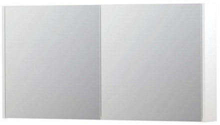Ink SPK1 Spiegelkast - 120x14x60cm - 2 deuren - dubbelzijdige Spiegel - schakelaar en stopcontact - MDF lak wit mat 1110701