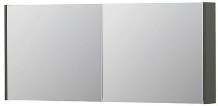 Ink SPK1 Spiegelkast - 140x14x60cm - 2 deuren - dubbelzijdige Spiegel - schakelaar en stopcontact - MDF lak Mat beton groen 1110775 Beton mat