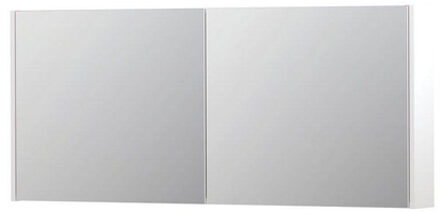 Ink SPK1 Spiegelkast - 140x14x60cm - 2 deuren - dubbelzijdige Spiegel - schakelaar en stopcontact - MDF lak wit mat 1110751