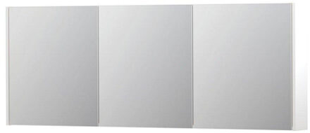 Ink SPK1 Spiegelkast - 160x14x60cm - 3 deuren - dubbelzijdige Spiegel - schakelaar en stopcontact - MDF lak wit mat 1110801
