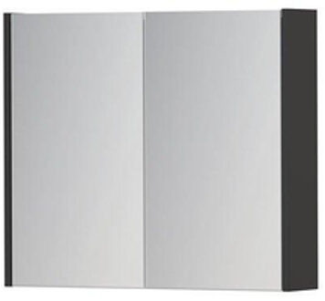 Ink SPK1 Spiegelkast - 70x14x60cm - 2 deuren - dubbelzijdige Spiegel - schakelaar en stopcontact - MDF lak wit hoogglans 1110506