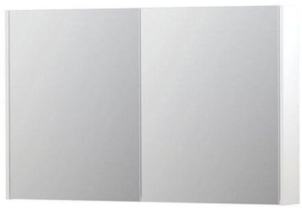 Ink SPK2 Spiegelkast - 120x14x74cm - 2 deuren - dubbelzijdige Spiegel - schakelaar en stopcontact - MDF lak wit mat 1105351