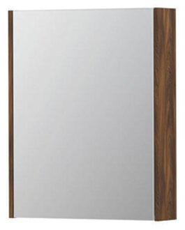 Ink SPK2 Spiegelkast - 60x14x74cm - 1 deur - dubbelzijdige Spiegel - schakelaar en stopcontact - MFC Noten 1105114 Noten (Bruin)