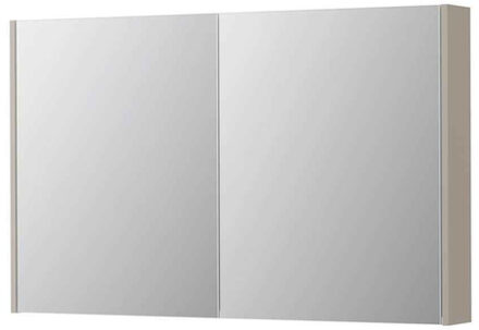 Ink SPK2 spiegelkast met 2 dubbelzijdige spiegeldeuren, 4 verstelbare glazen planchetten, stopcontact en schakelaar 120 x 14 x 73 cm, mat kasjmier