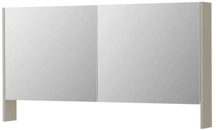 Ink SPK3 spiegelkast met 2 dubbel gespiegelde deuren, open planchet, stopcontact en schakelaar 140 x 14 x 74 cm, mat kasjmier grijs