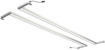 Ink Verlichtingsbalk - 80x2x1cm - LED IP44 - 4200K - tbv Spiegel of Spiegelkast - Zilver 8302120