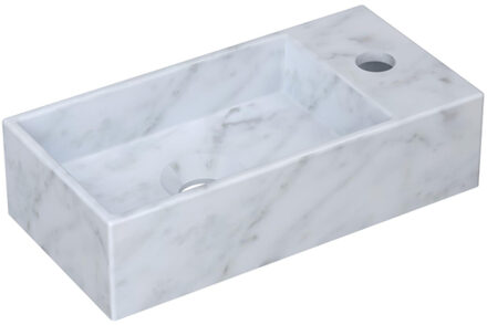 Ink Versus Fontein - 36x18x9cm - wasbak links - 1 kraangat - marmer mat wit 3404135 Wit mat