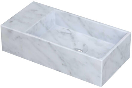 Ink Versus Fontein - 36x18x9cm - wasbak rechts - 0 kraangaten - marmer mat wit 3404105 Wit mat