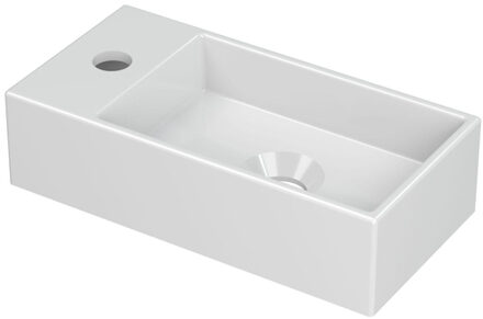 Ink Versus Fontein - 36x18x9cm - wasbak rechts - 1 kraangat - porselein wit glans 3404240