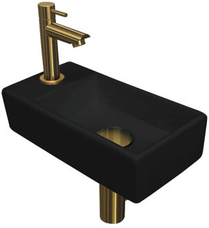 Ink Versus Fonteinpack - Porselein - links fonteinkraan - designsifon - afvoerplug - incl bevestiging 1805308 Chroom