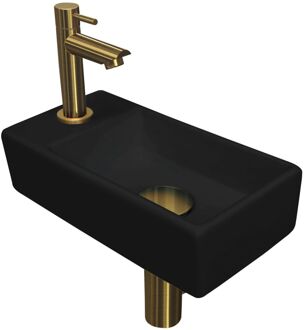 Ink Versus Fonteinpack - Porselein - links fonteinkraan - designsifon - afvoerplug - incl bevestiging 1805308 Chroom