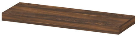 Ink wandplank in houtdecor 3,5cm dik vaste maat voor vrije ophanging inclusief blinde bevestiging 60x20x3,5cm, noten