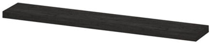 Ink wandplank in houtdecor 3,5cm dik vaste maat voor vrije ophanging inclusief blinde bevestiging 80x20x3,5cm, houtskool eiken