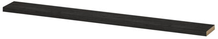 Ink wandplank in houtdecor 3,5cm dik voorzijde afgekant voor ophanging in nis 180x20x3,5cm, houtskool eiken