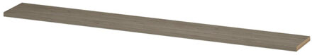 Ink wandplank in houtdecor 3,5cm dik voorzijde afgekant voor ophanging in nis 275x35x3,5cm, greige eiken