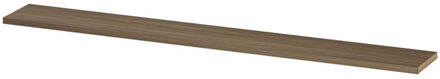 Ink wandplank in houtdecor 3,5cm dik voorzijde afgekant voor ophanging in nis 275x35x3,5cm, zuiver eiken