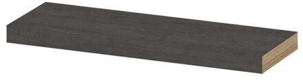 Ink wandplank in houtdecor 3,5cm dik voorzijde afgekant voor ophanging in nis 60x20x3,5cm, oer grijs