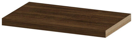 Ink wandplank in houtdecor 3,5cm dik voorzijde afgekant voor ophanging in nis 60x35x3,5cm, koper eiken