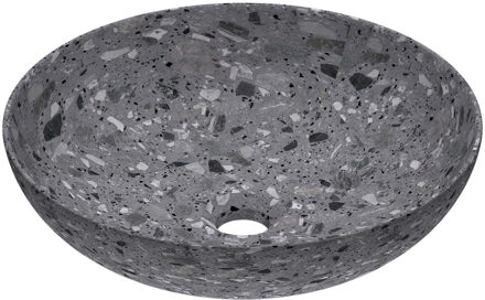 Ink Waskom INK Convex 40 Rond 40x40x13cm Composiet Mat Grijs Terrazzo