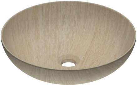 Ink Waskom INK Convex 40 Rond 40x40x13cm Natuursteen Mat Travertin Beige